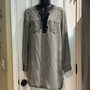 Express Lace Up Shirt Dress